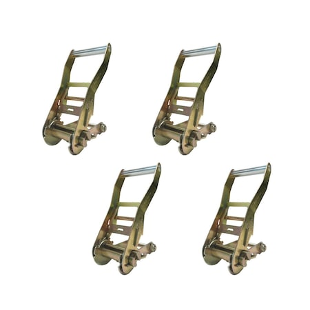Tie 4 Safe 2" Long Handle Ratchet Buckle for Tow Truck Tow Dolly Trailer Powersports, 4PK RB01CK-52-4